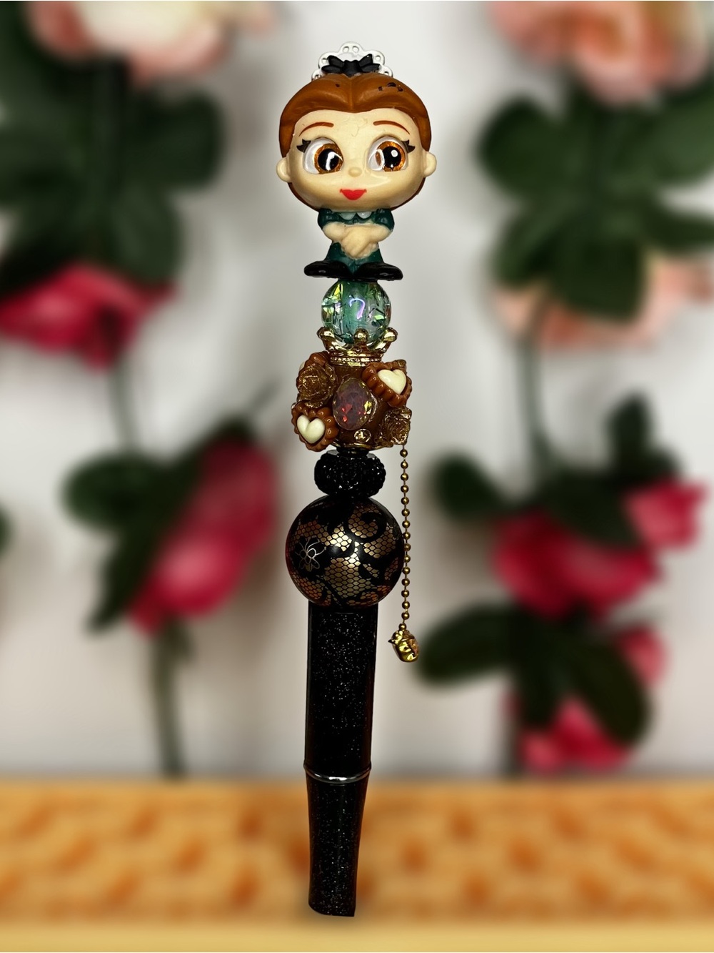 The Haunted Mansion Maid Doorable Upcycled Handmade Beaded Pen • Halloween Pen
